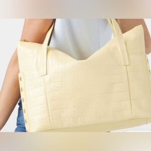 Hammitt Addie Sunstruck Yellow Crocco​/​Brushed Gold | Lrg Elegant Tote Bag NWT